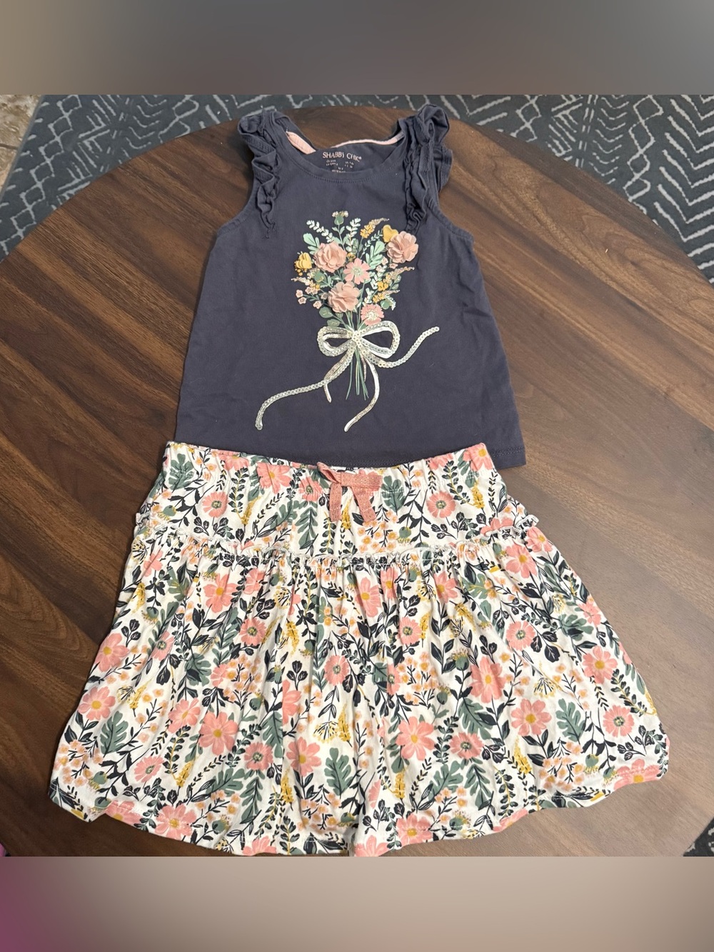 Girls shirt and skirt set